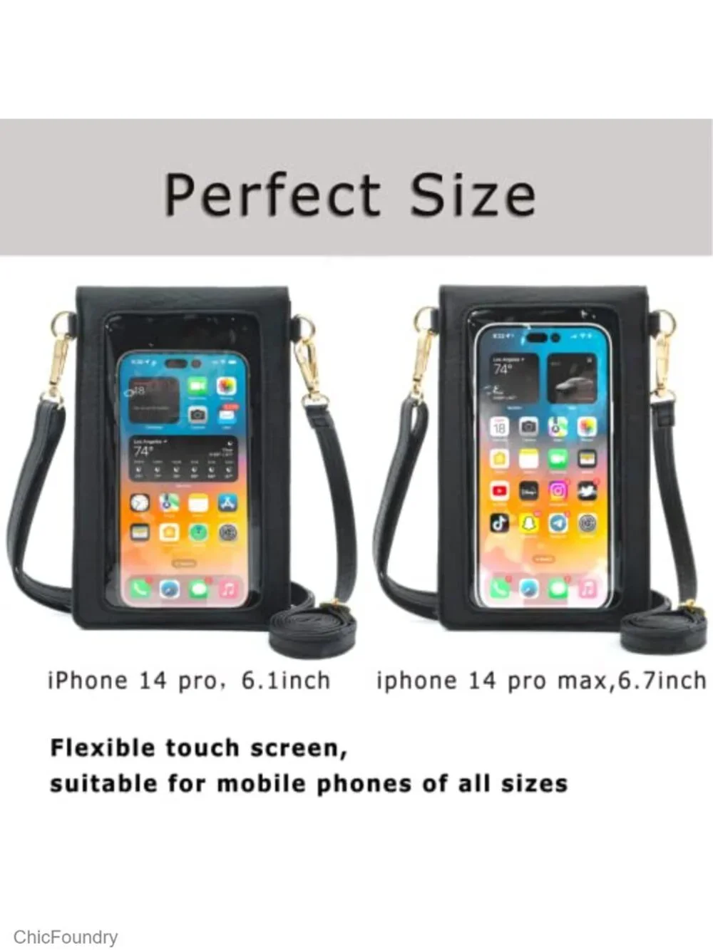 Small Crossbody Phone Purse with Adjustable Strap Faux Leather